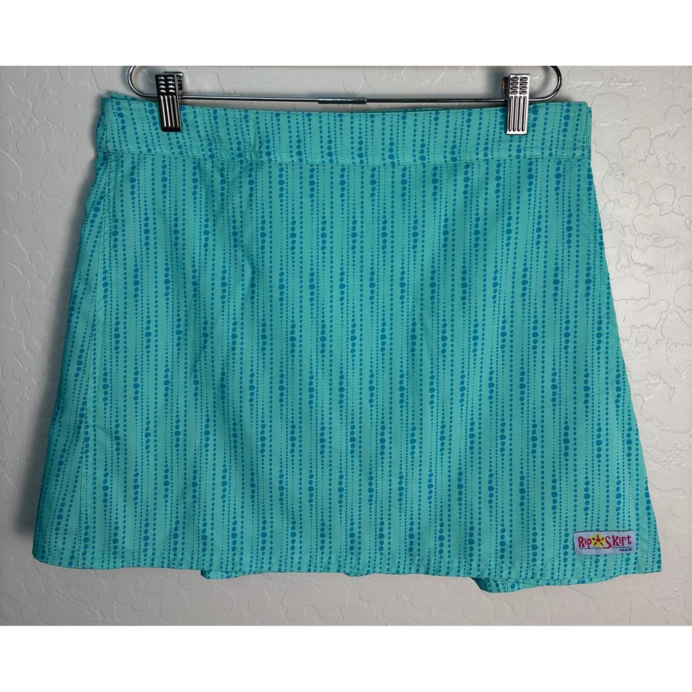 RipSkirt Hawaii Womens Medium Blue Dotted Stripe Wrap Skirt Activewear M 2279